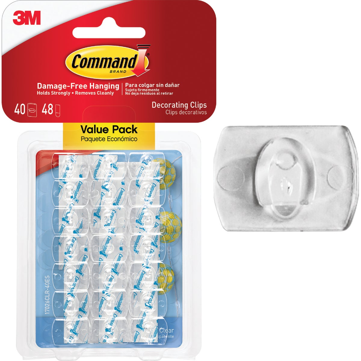 COMMAND CLR DECOR CLIP - 17026CLR-VP-40PK by 3m Co