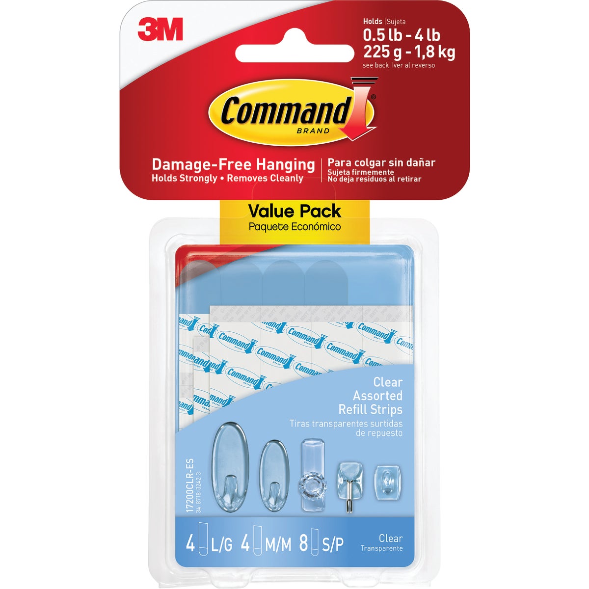 COMMAND CLR REFILL STRIP - 17200CLR-16PK by 3m Co