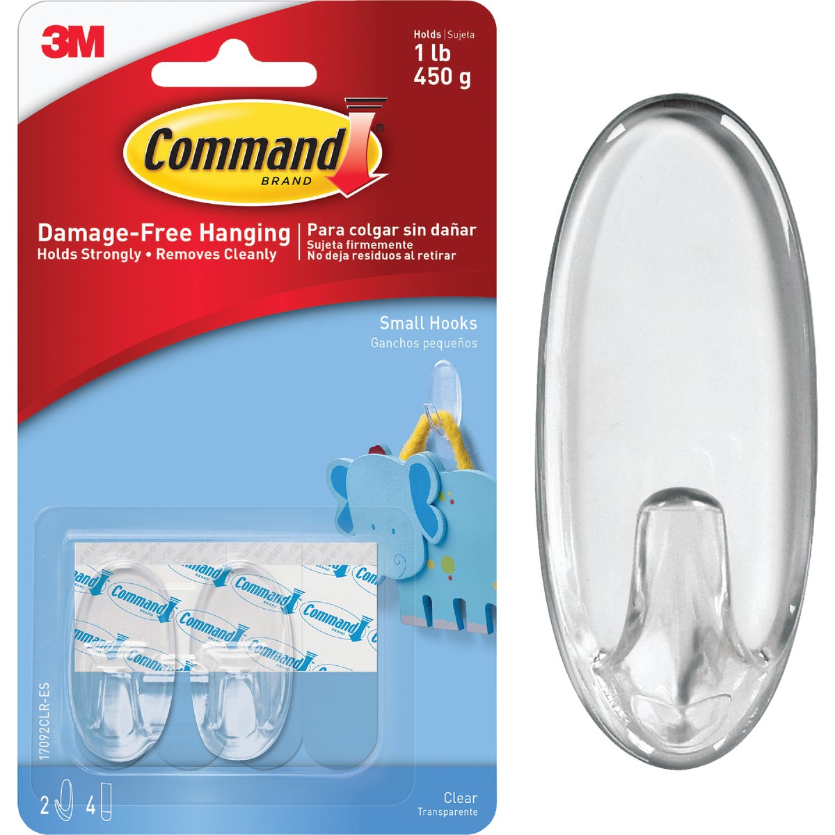 CLEAR MEDIUM HOOKS - 17092CLR by 3m Co