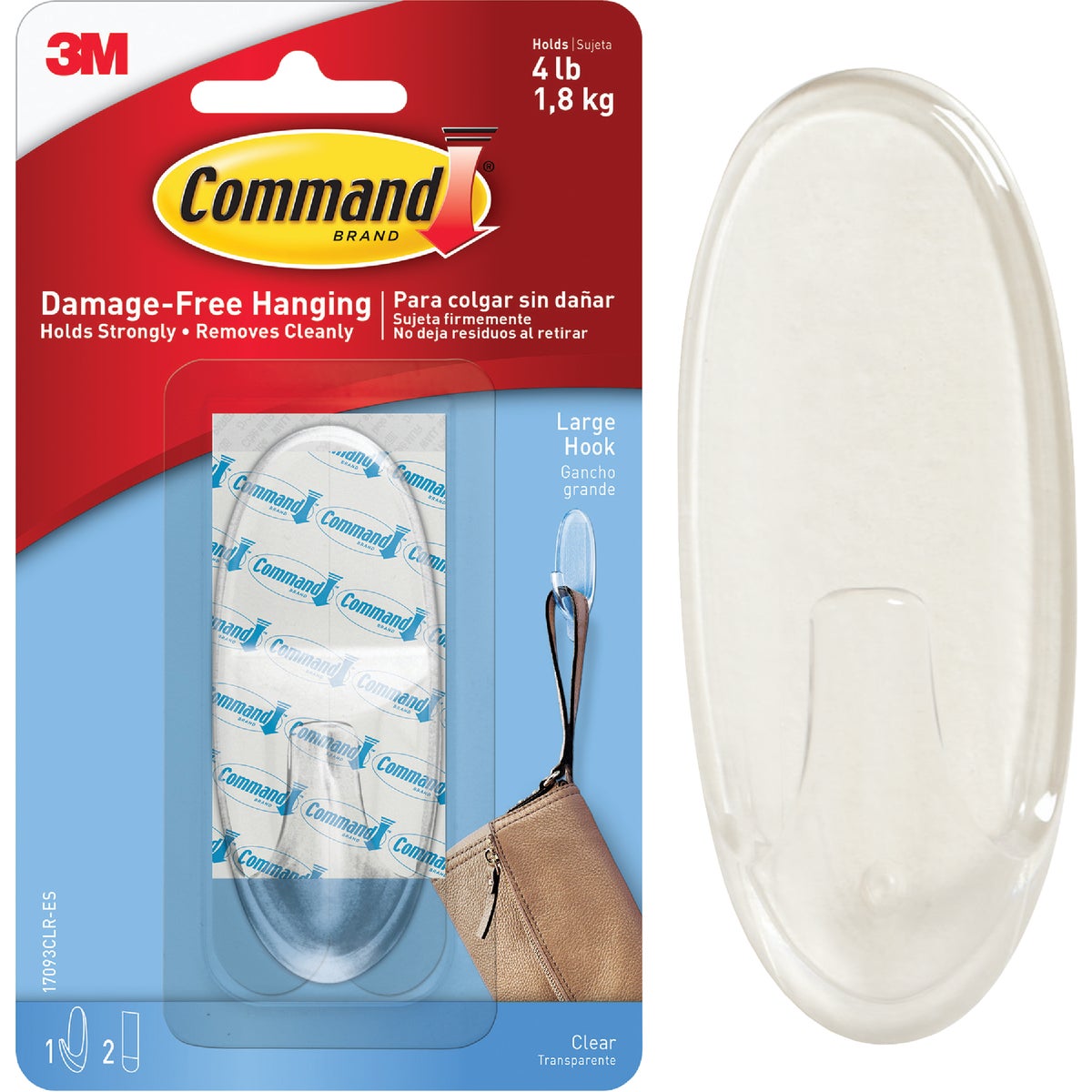 CLEAR LARGE HOOKS - 17093CLR by 3m Co