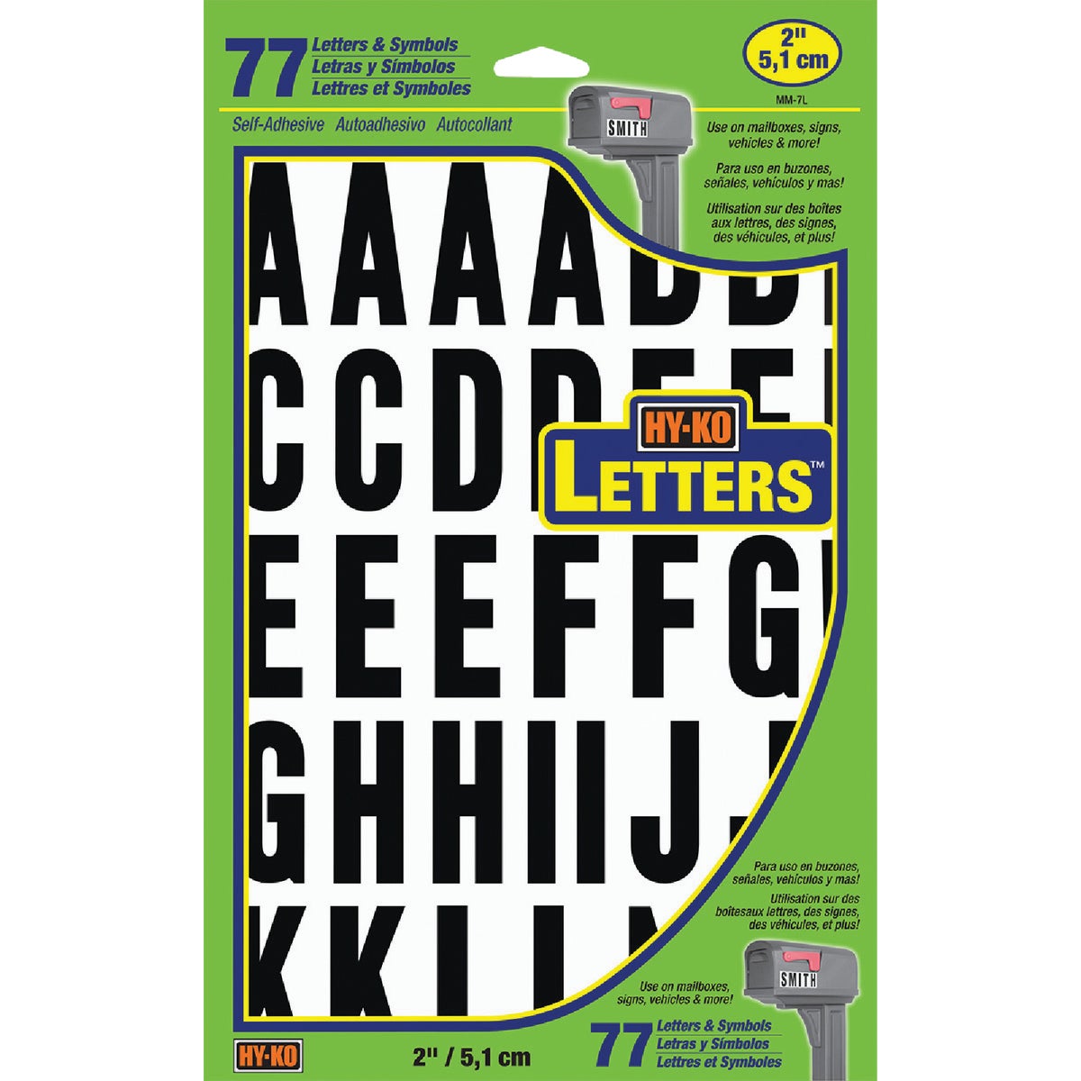 2" LETTERS - MM-7L by Hy Ko Prods Co
