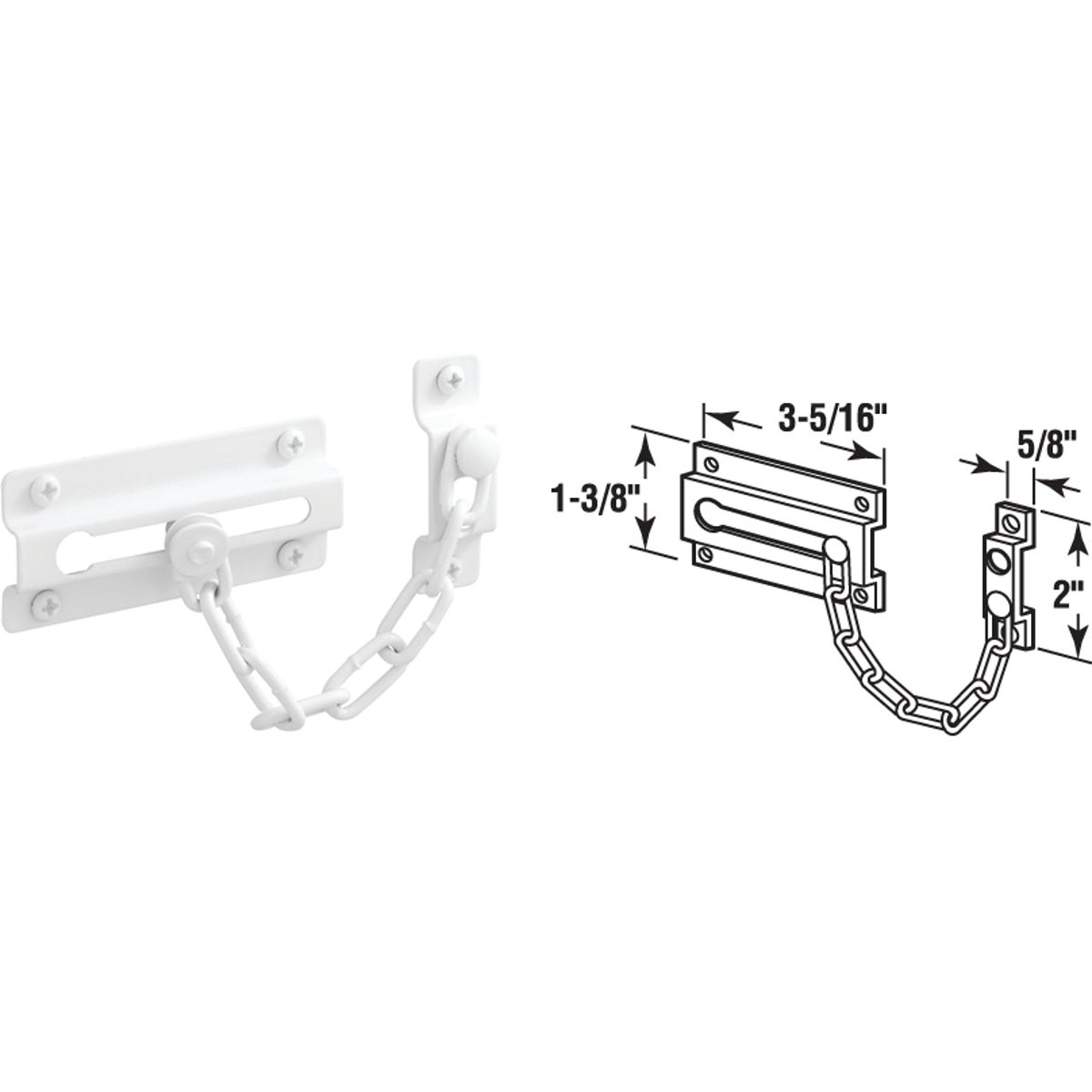 WHT CHAIN DOOR LOCK - U 9852 by Prime Line Products