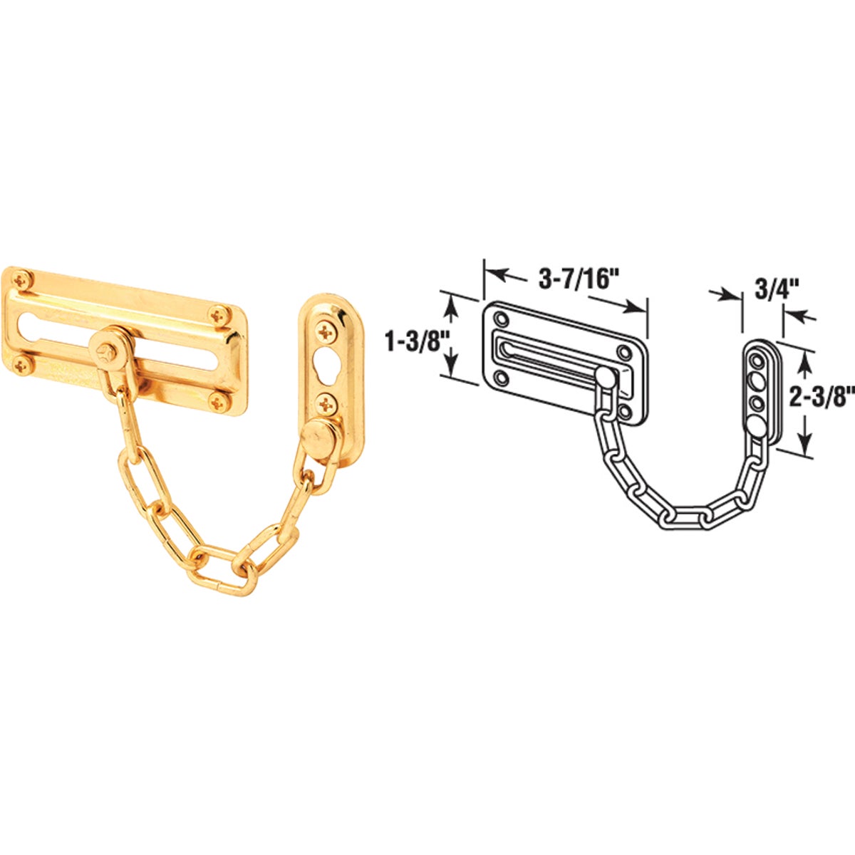 BRS CHAIN DOOR GUARD - U 9905 by Prime Line Products