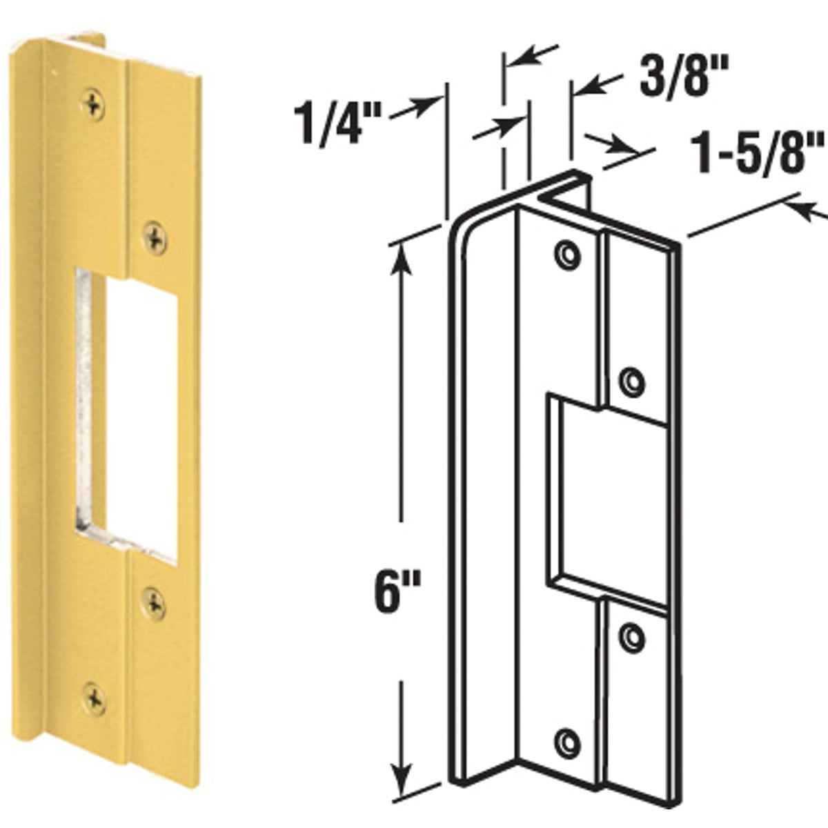 6" BRS LATCH GUARD - U 9482 by Prime Line Products