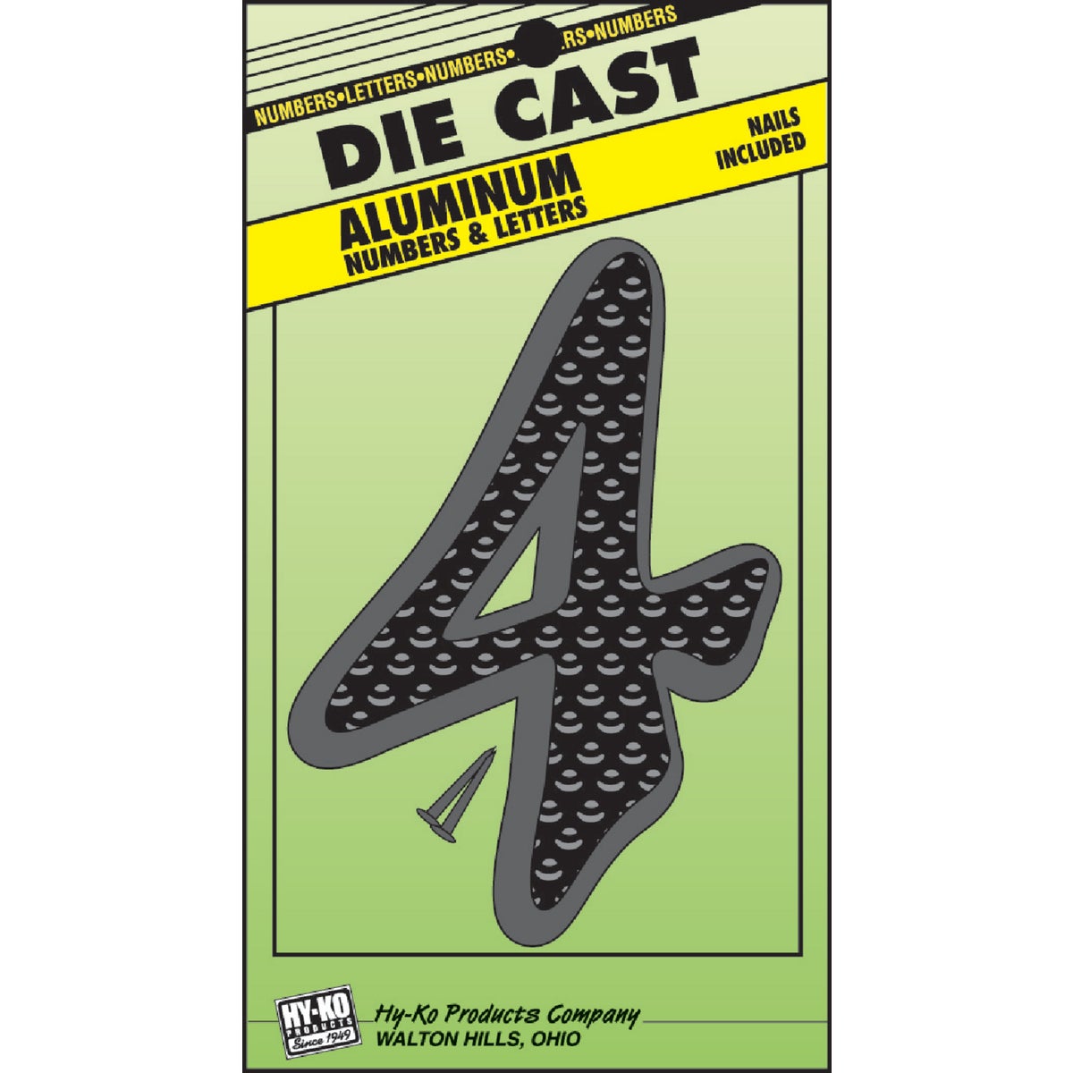4-1/2" Black Aluminum Number 4 - DC-5/4 by Hy Ko Prods Co