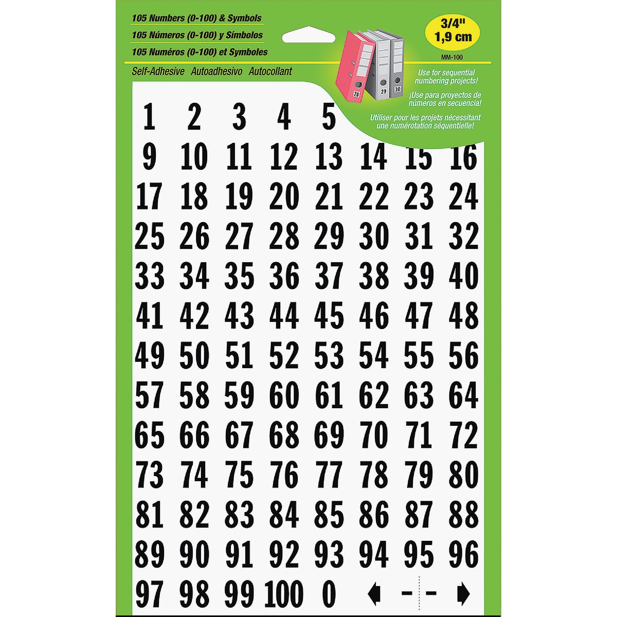 3/4" NUMBERS - MM-100 by Hy Ko Prods Co