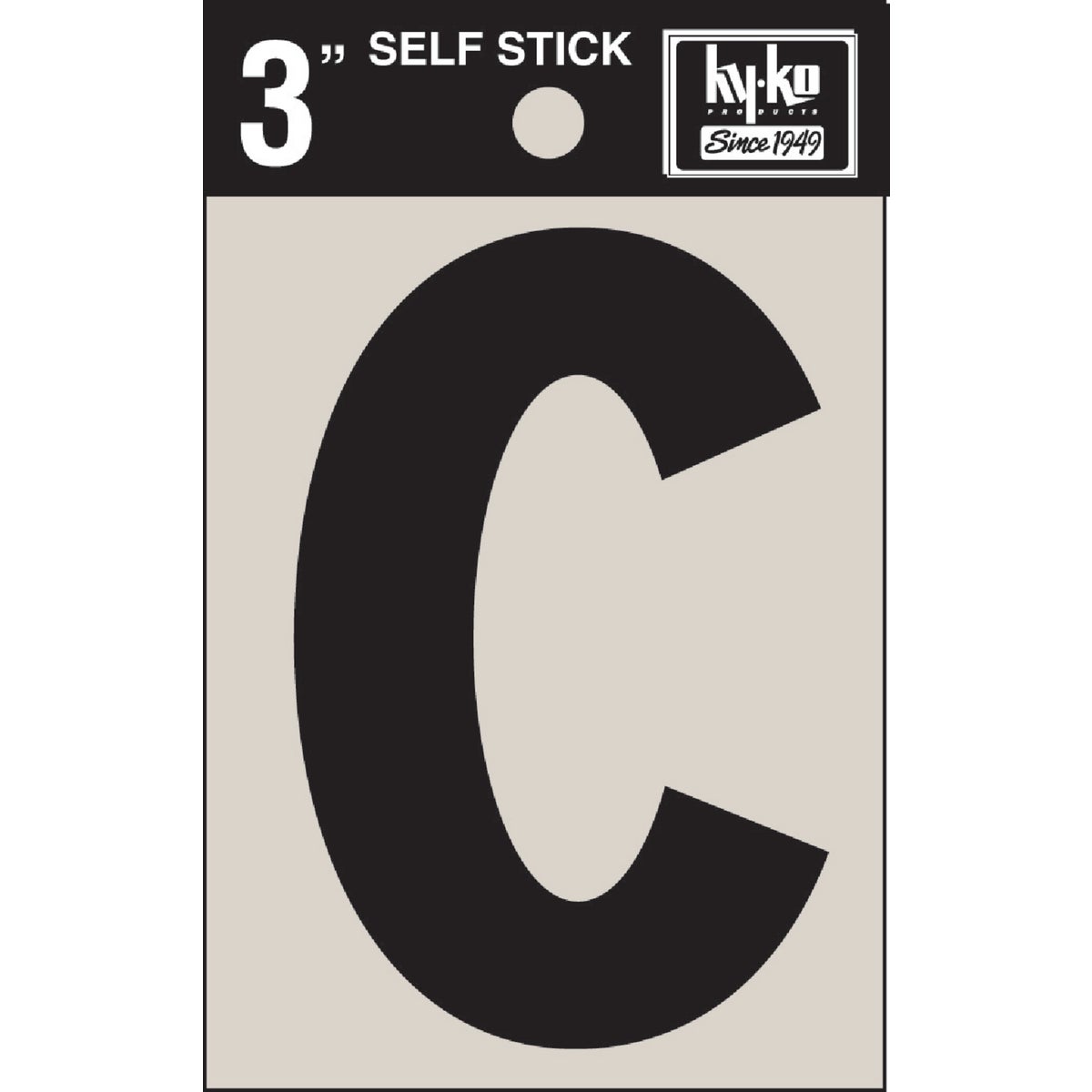 3" BLK VINYL LETTER C - 30413 by Hy Ko Prods Co