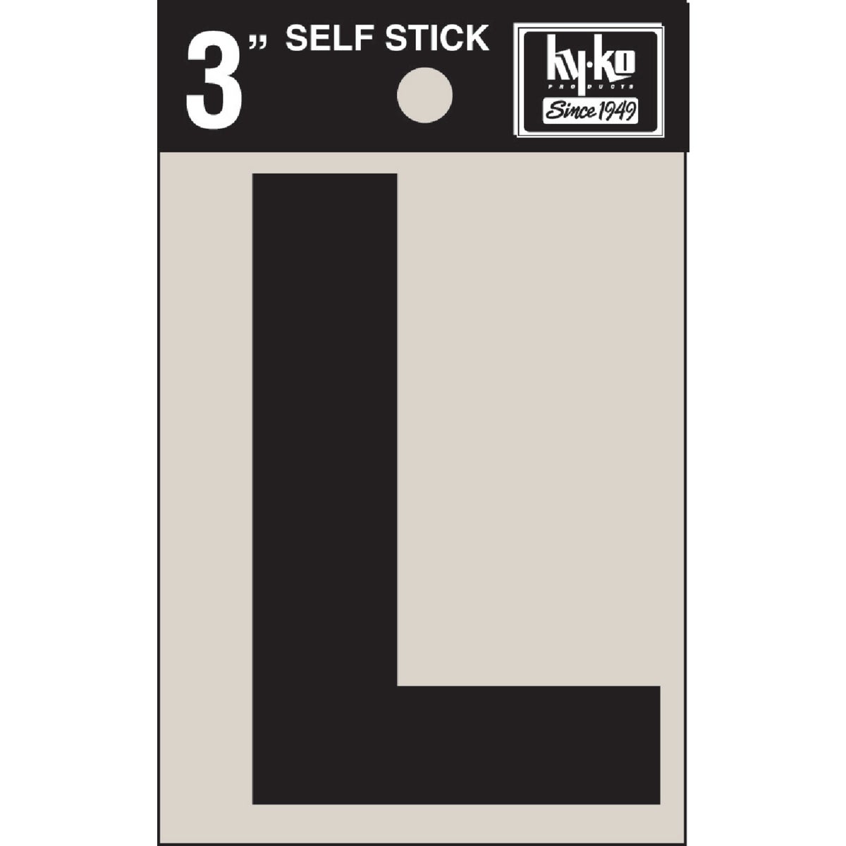 3" BLK VINYL LETTER L - 30422 by Hy Ko Prods Co