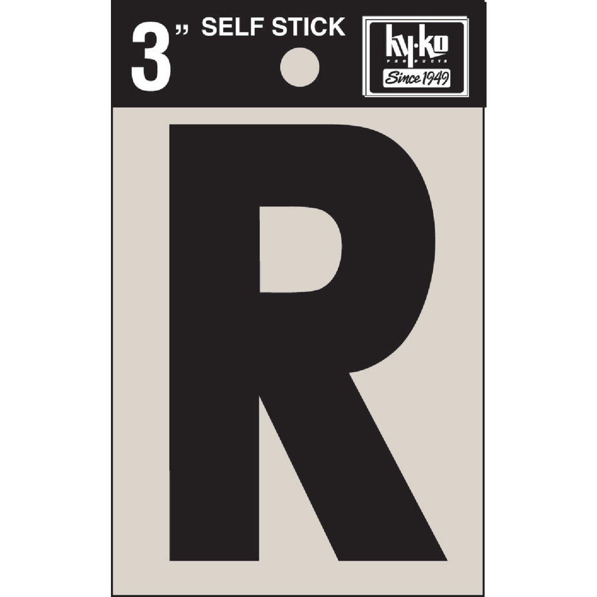 3" BLK VINYL LETTER R - 30428 by Hy Ko Prods Co