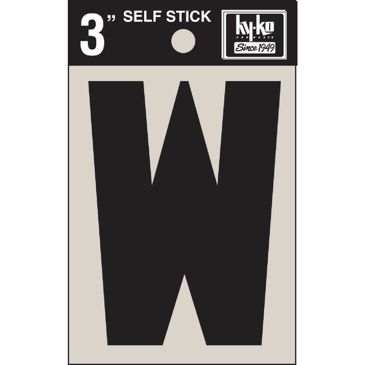 3" BLK VINYL LETTER W - 30433 by Hy Ko Prods Co