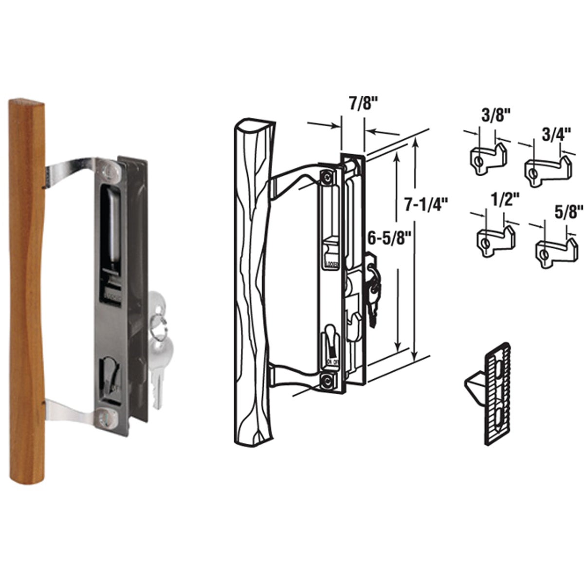 SLIDING DOOR HANDLESET - 141638 by Prime Line Products