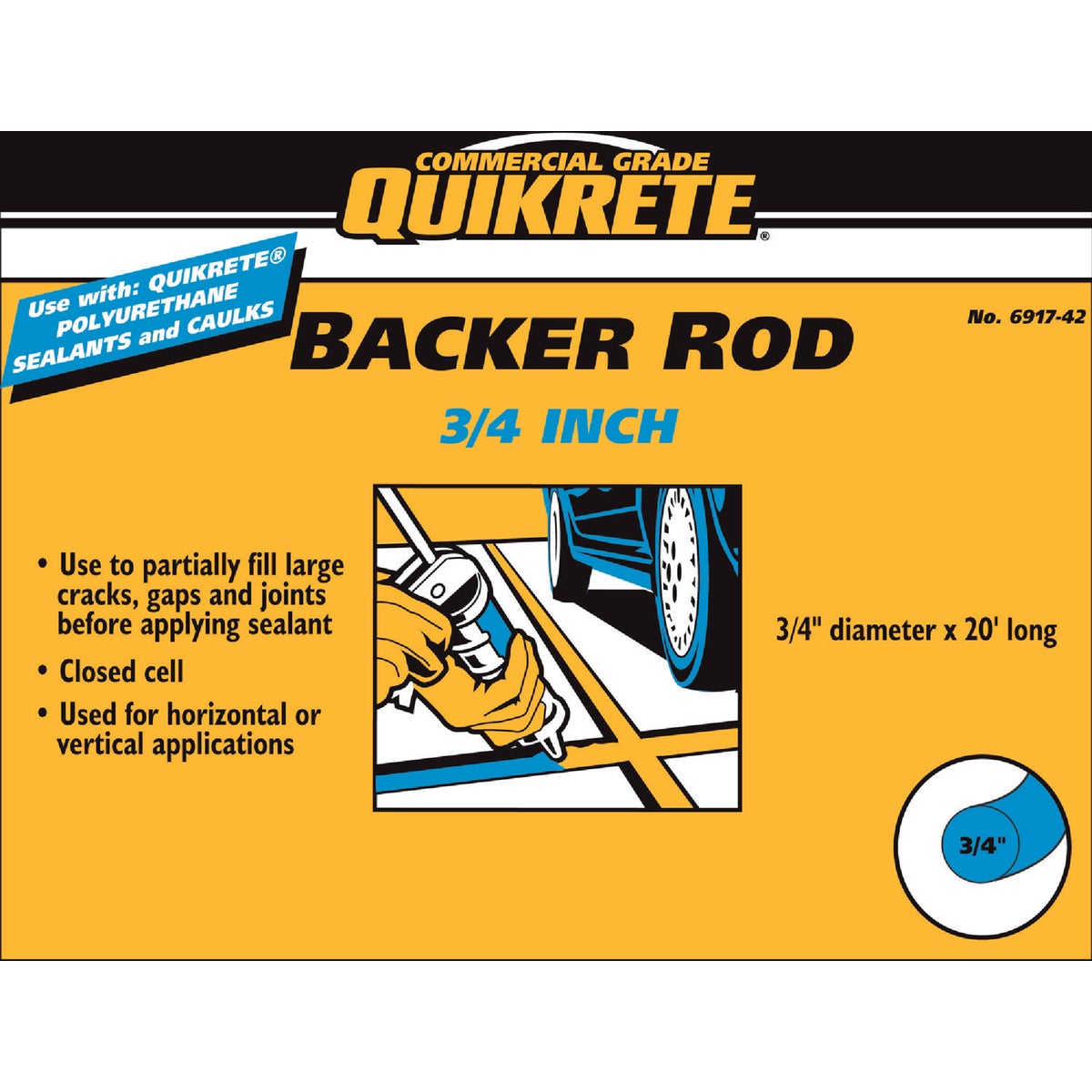 3/4X20 BACKER ROD - 6917-42 by Quikrete Co
