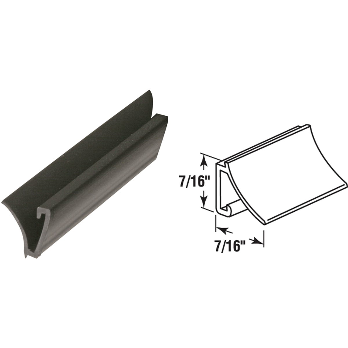 72" BLK RIGID SPLINE - P7815 by Prime Line Products