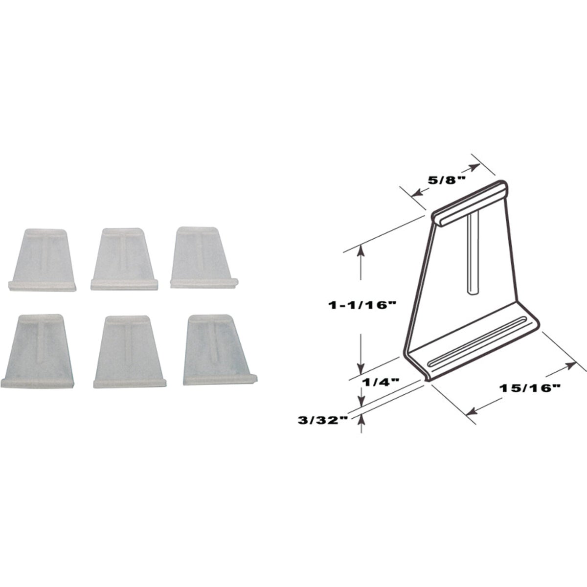 25PK WHT CHANNL PULL TAB - PL14618 by Prime Line Products