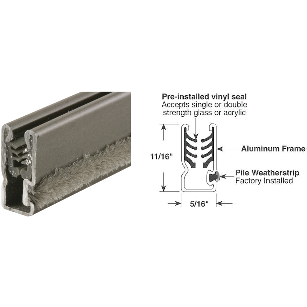 11/16X5/16X72 BZ WN SASH - PL14178 by Prime Line Products