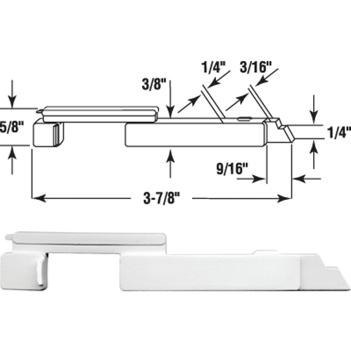 20PC RH NYLON SLIDE BOLT - PL15302 by Prime Line Products