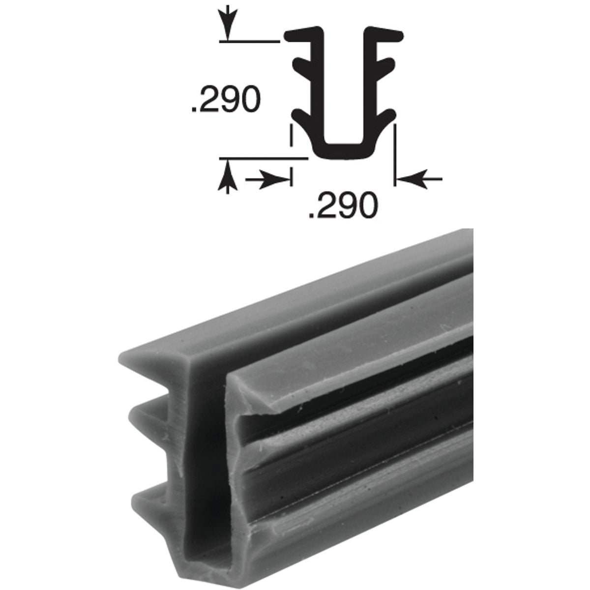 19/64X15/64X100 UCHANNEL - P7741 by Prime Line Products