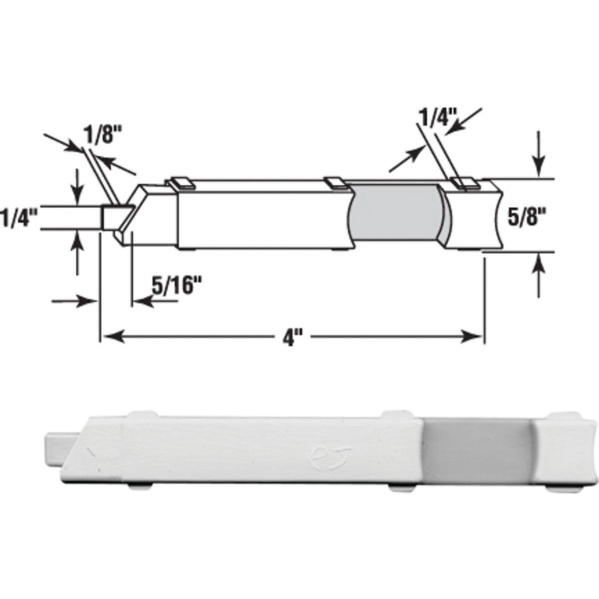 20PC LH NYLON SLIDE BOLT - PL15308 by Prime Line Products