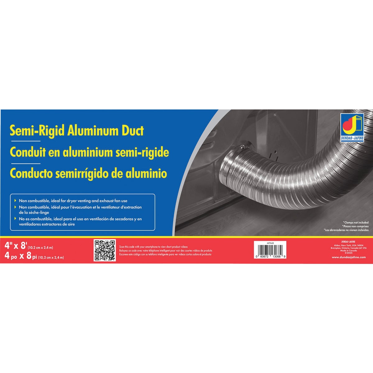 4"X8' ALUM FLEXIBLE DUCT - MFX48 by Dundas Jafine