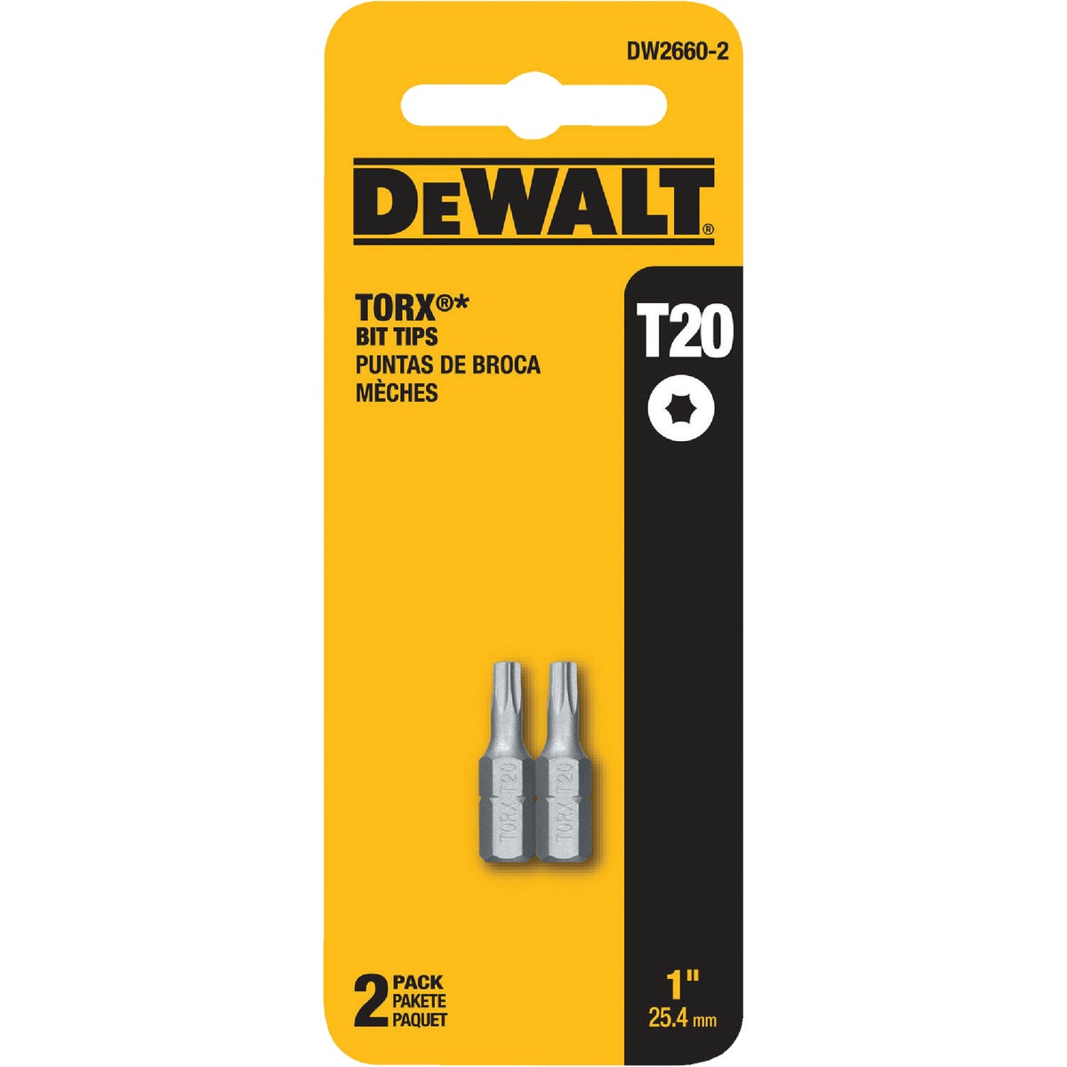 2PK 2" T20 TORX BIT - DW2660-2 by DeWalt