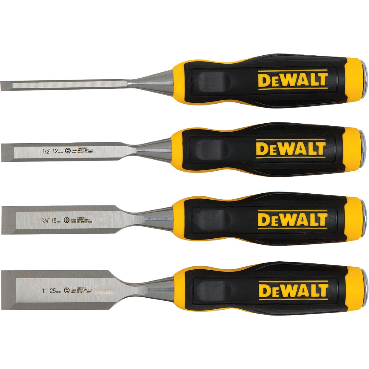 4PC SHORT WD CHISEL SET - DWHT16063 by Stanley Tools
