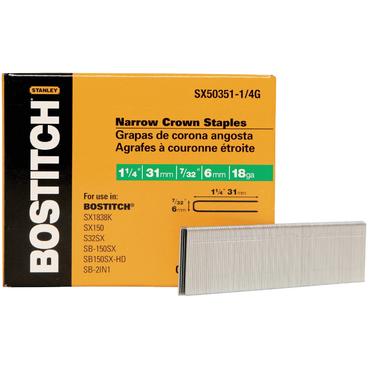 1-1/4" GALV STAPLE - SX50351-1/4G by Stanley Bostitch