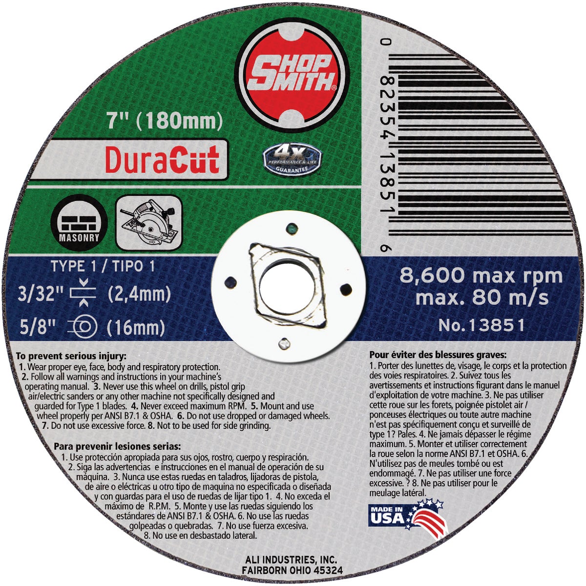 7X1/8X5/8 MASON CUT-OFF - 13851 by Ali Industries Inc