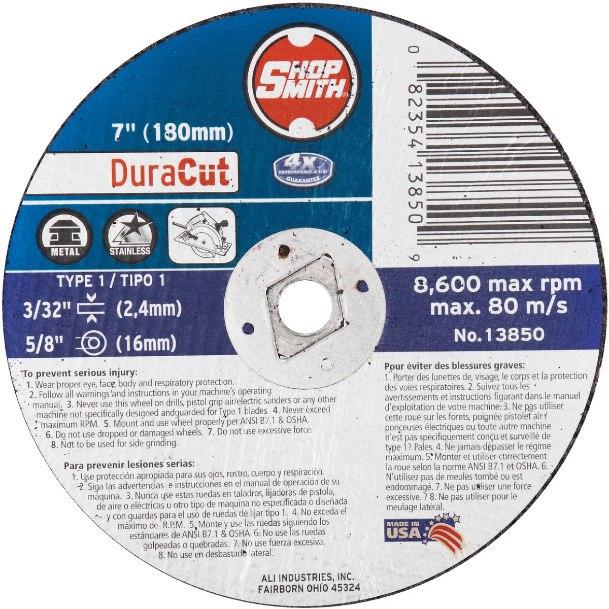 7X1/8X5/8 METAL CUT-OFF - 13850 by Ali Industries Inc