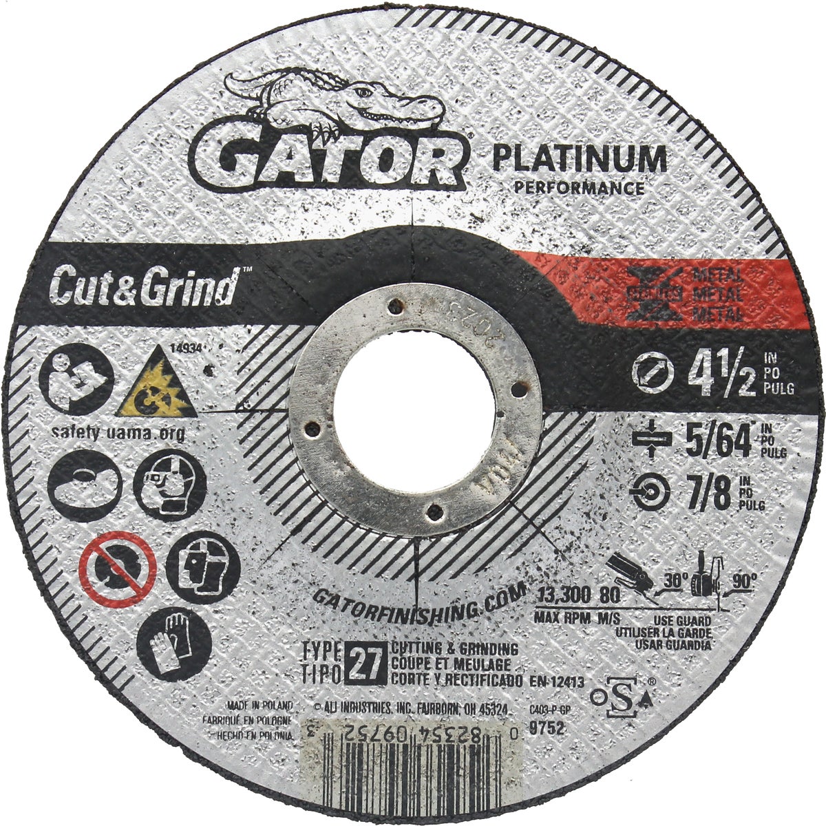 4.5X3/32X7/8 GRIND WHEEL - 13822 by Ali Industries Inc
