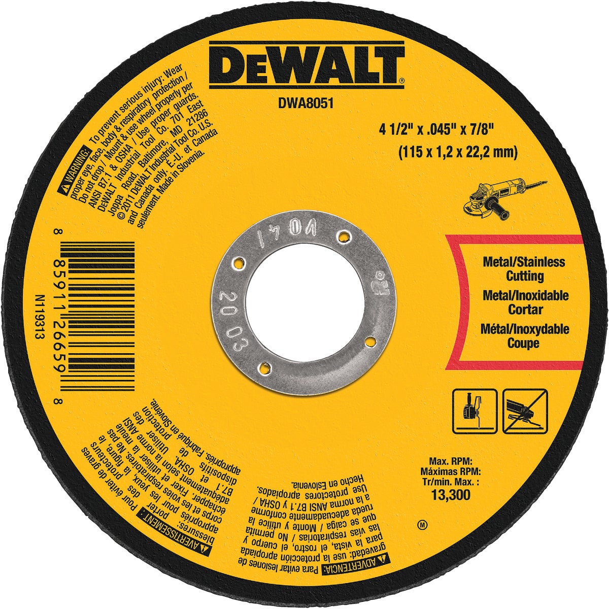 4-1/2" METAL CUTOFF - DWA8051 by DeWalt