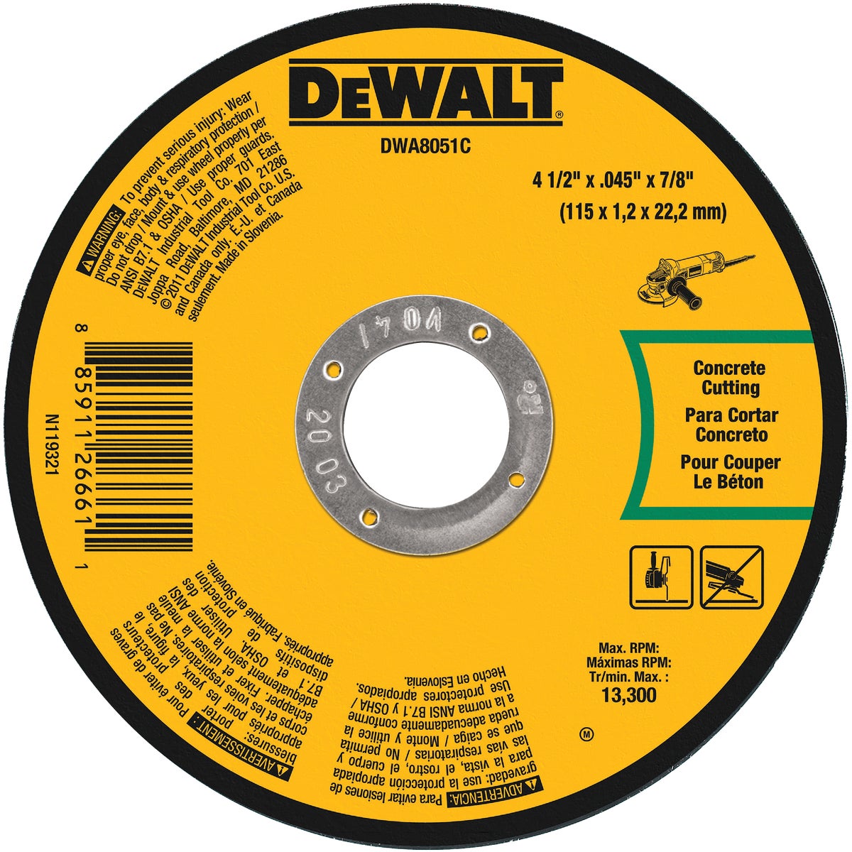 4-1/2" MASONRY CUTOFF - DWA8051C by DeWalt