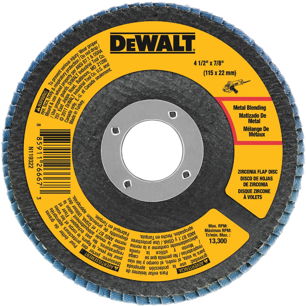 4-1/2" 80 GRIT FLAP DISC - DWA8208 by DeWalt