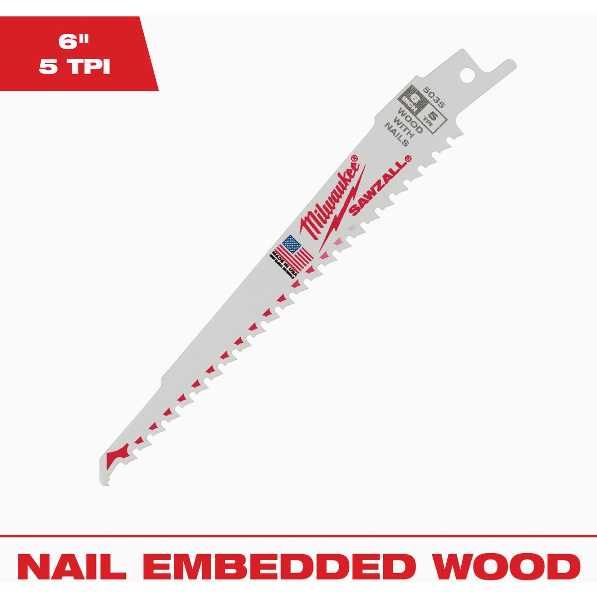 25 6" 5T SAWZALL BLADE - 48-01-2035 by Milwaukee Accessory