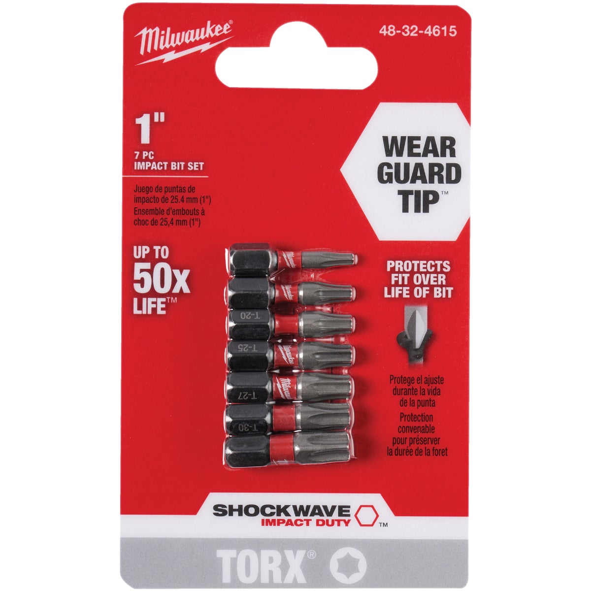 7PC TORX 1" INSERT BIT - 48-32-4615 by Milwaukee Elec Tool