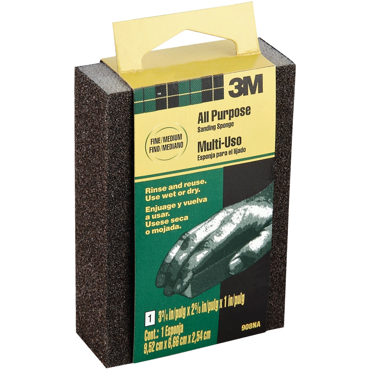 FINE/MED SANDING SPONGE - 908 by 3m Co