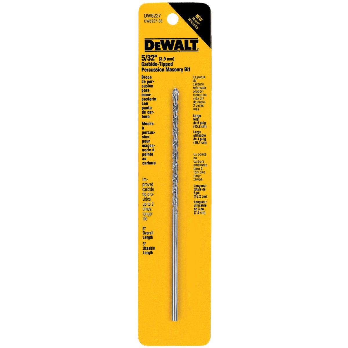 5/32X6 MASONRY DRILL BIT