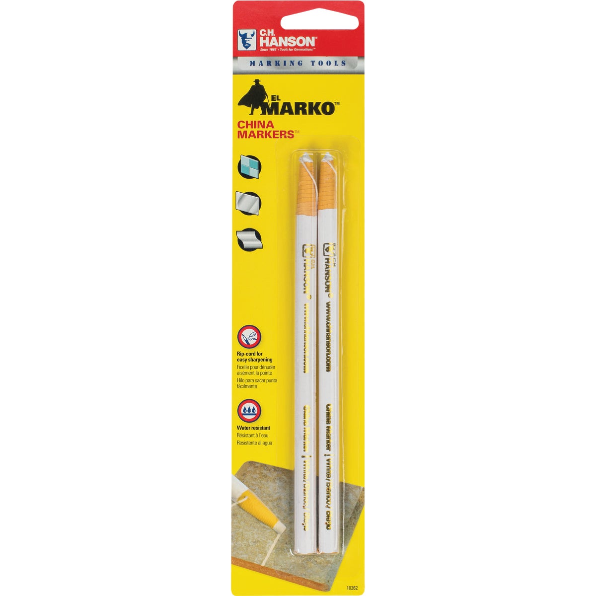 2PK WHITE CHINA MARKER - 1779835 by Irwin Industr Tool