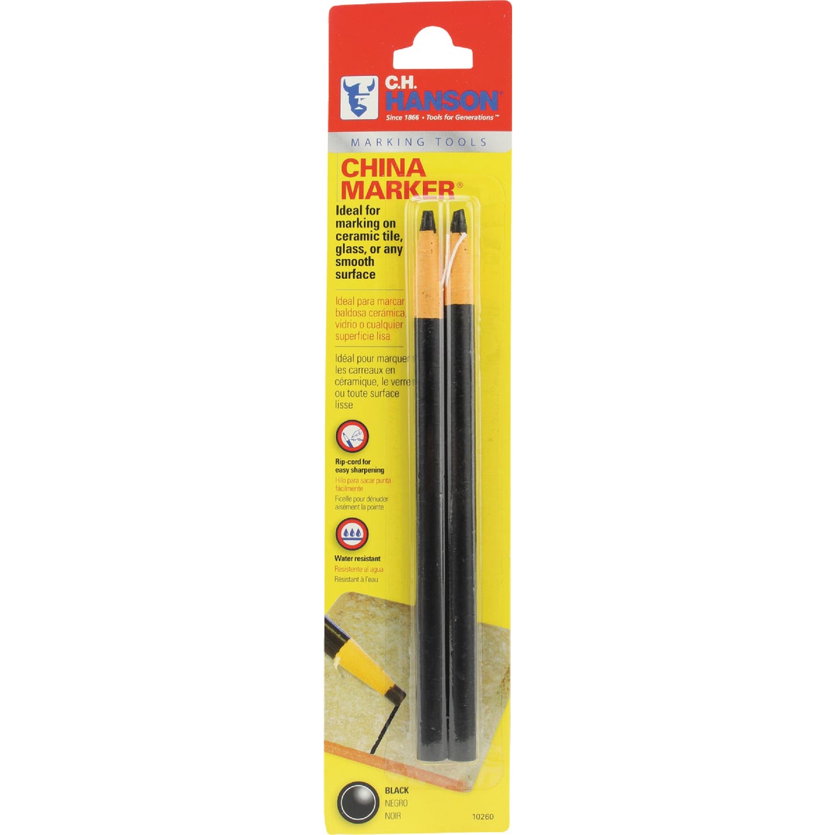 2PK BLACK CHINA MARKER - 2173PP by Irwin Industr Tool