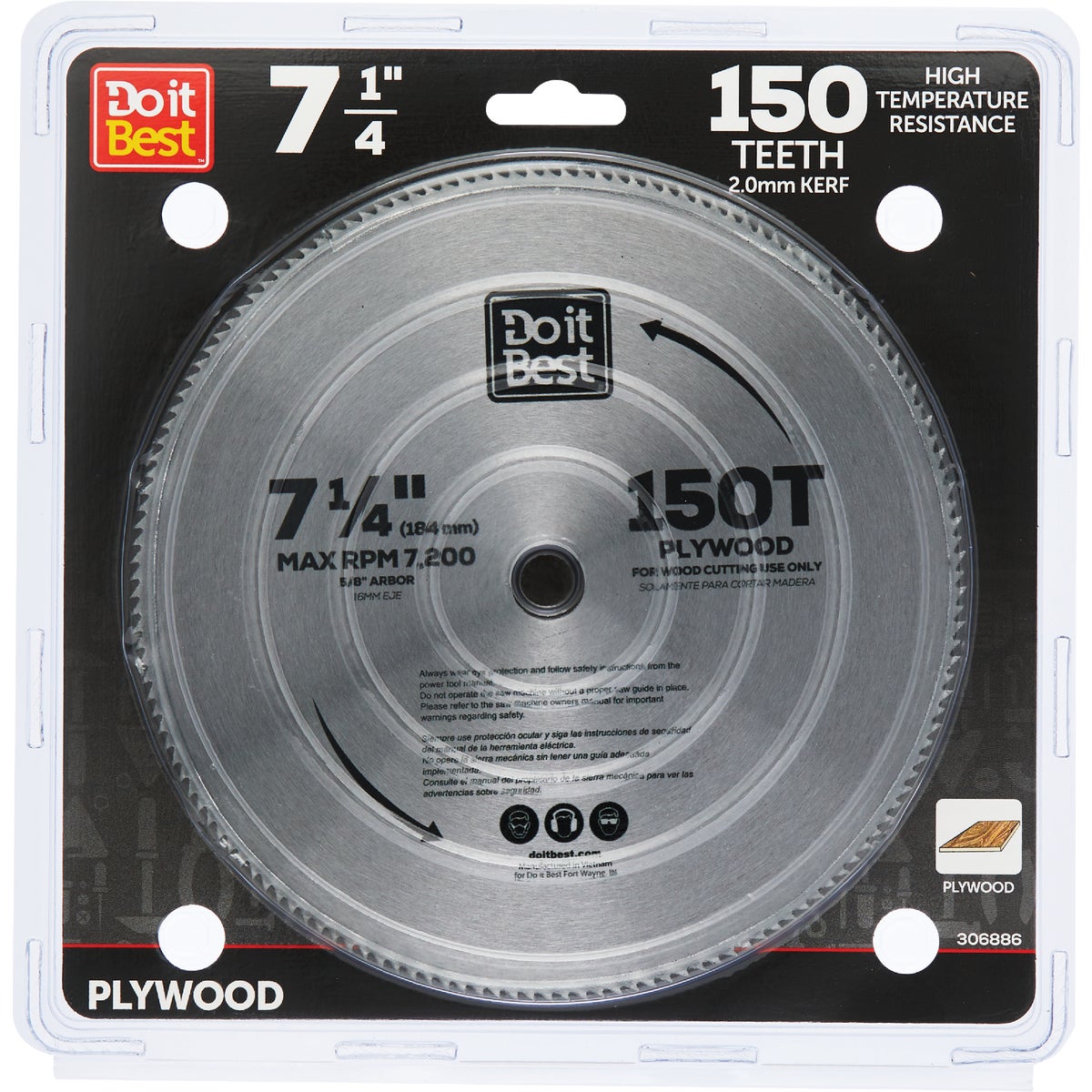 7-1/4" PLYWOOD BLADE - 416881DB by Mibro/gs