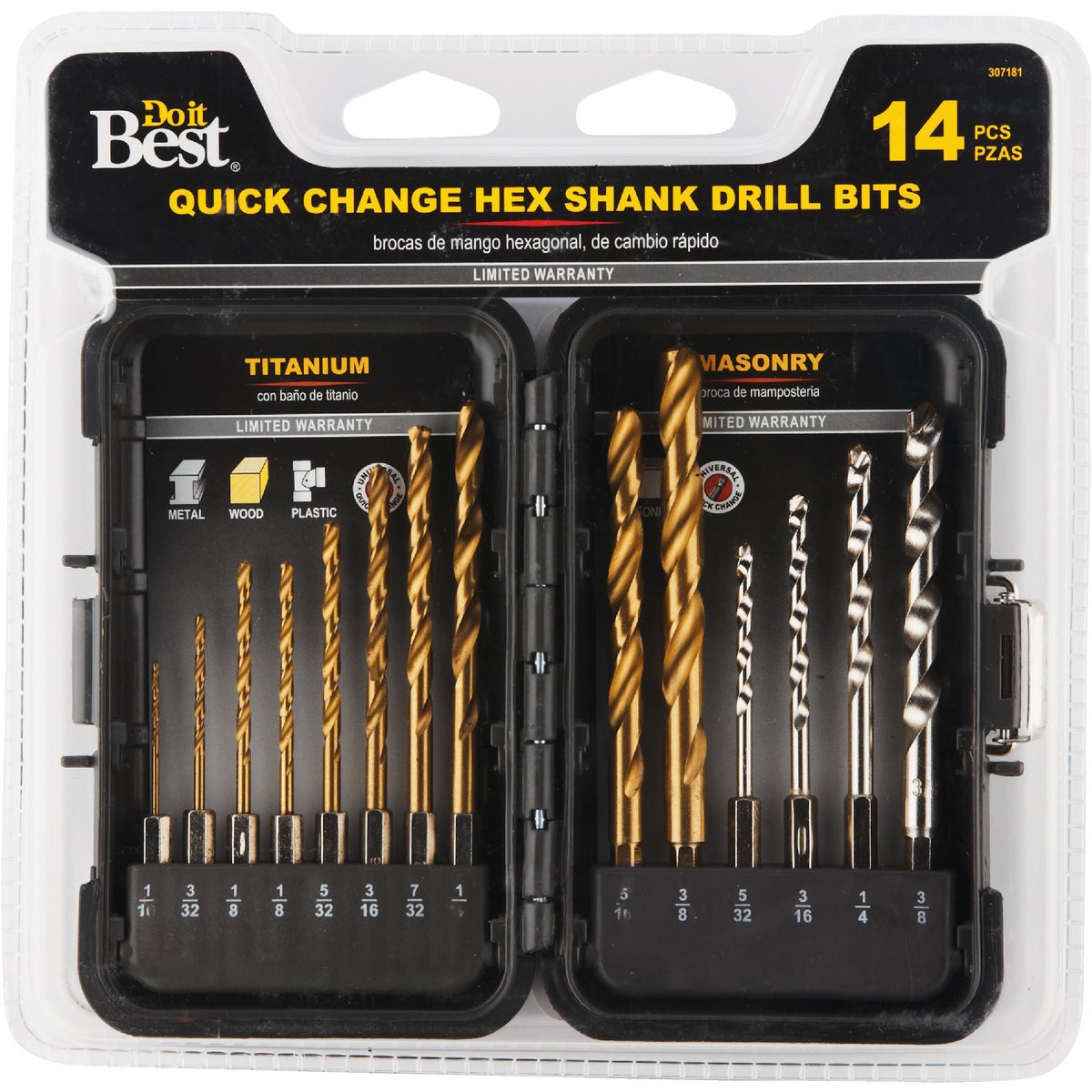 14PC DRILL/MASONRY SET - 416851DB by Mibro/gs