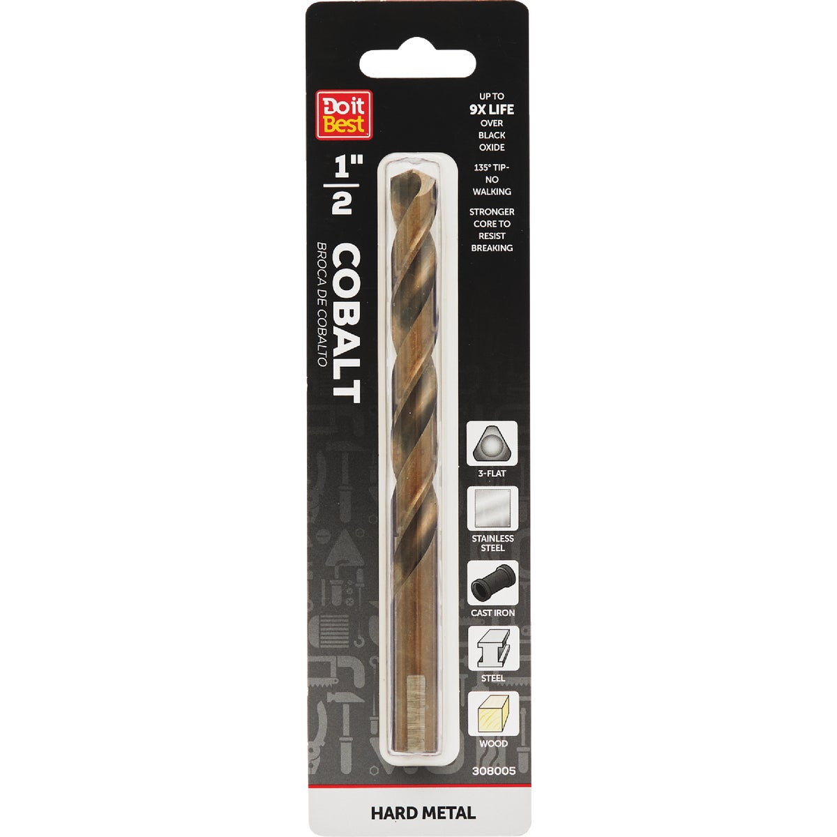 1/2" COBALT DRILL BIT - 251511DB by Mibro/gs
