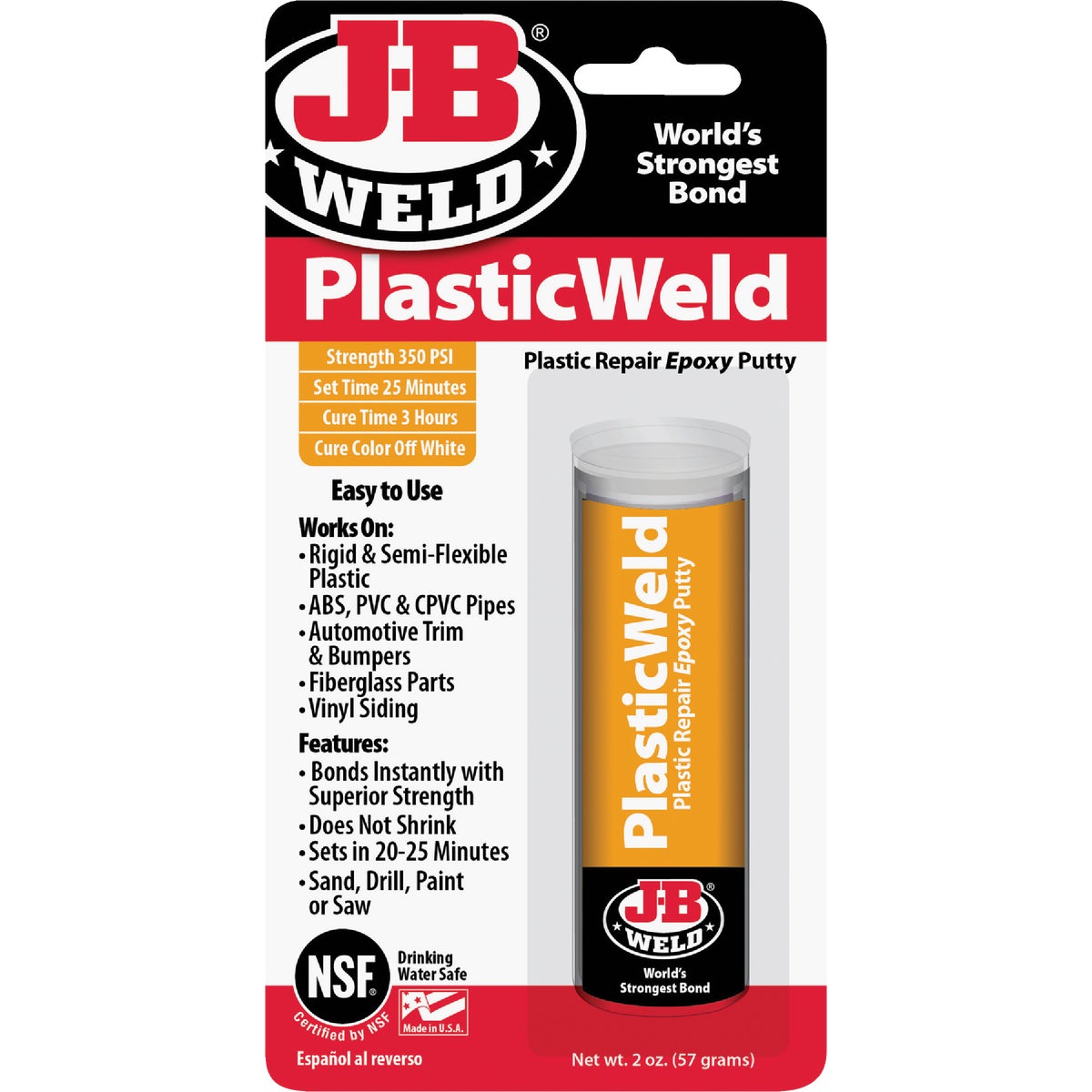 2OZ KWIKPLASTIC EPOXY - 8237 by J B Weld Co