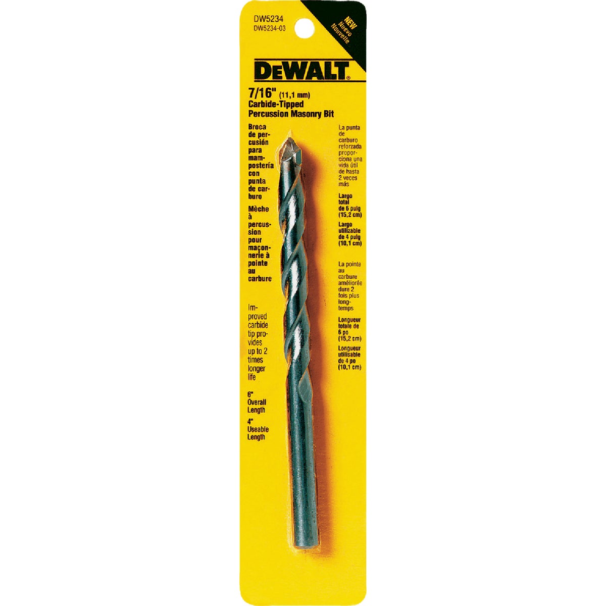 7/16X6 MASONRY DRILL BIT - DW5234 by DeWalt