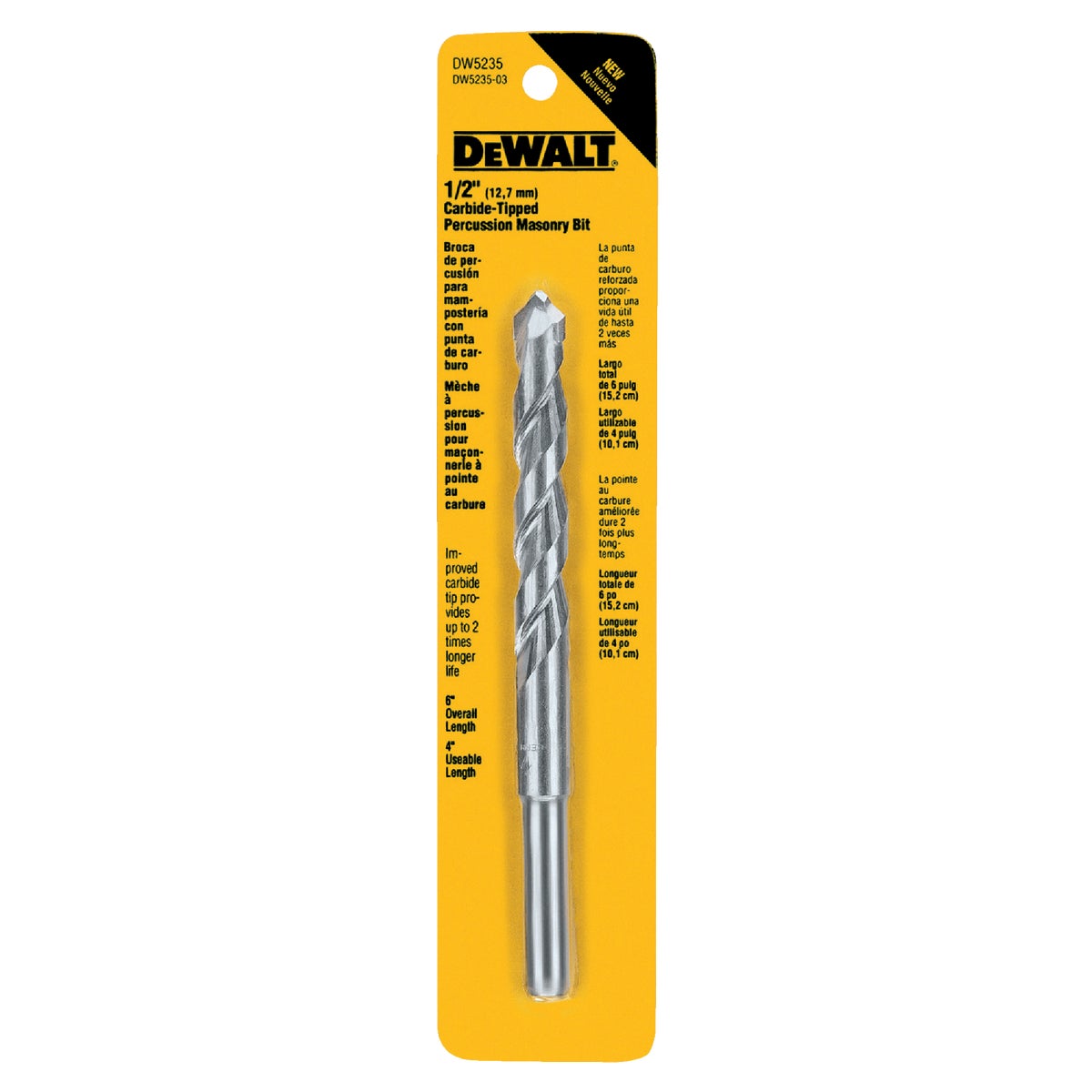 1/2X6 MASONRY DRILL BIT - DW5235 by DeWalt