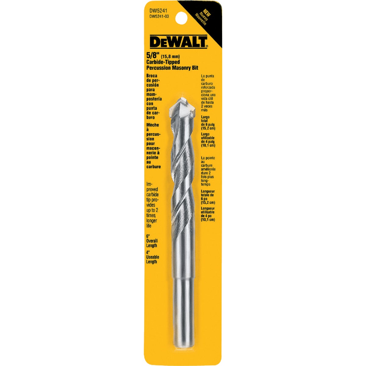 5/8X6 MASONRY DRILL BIT - DW5241 by DeWalt
