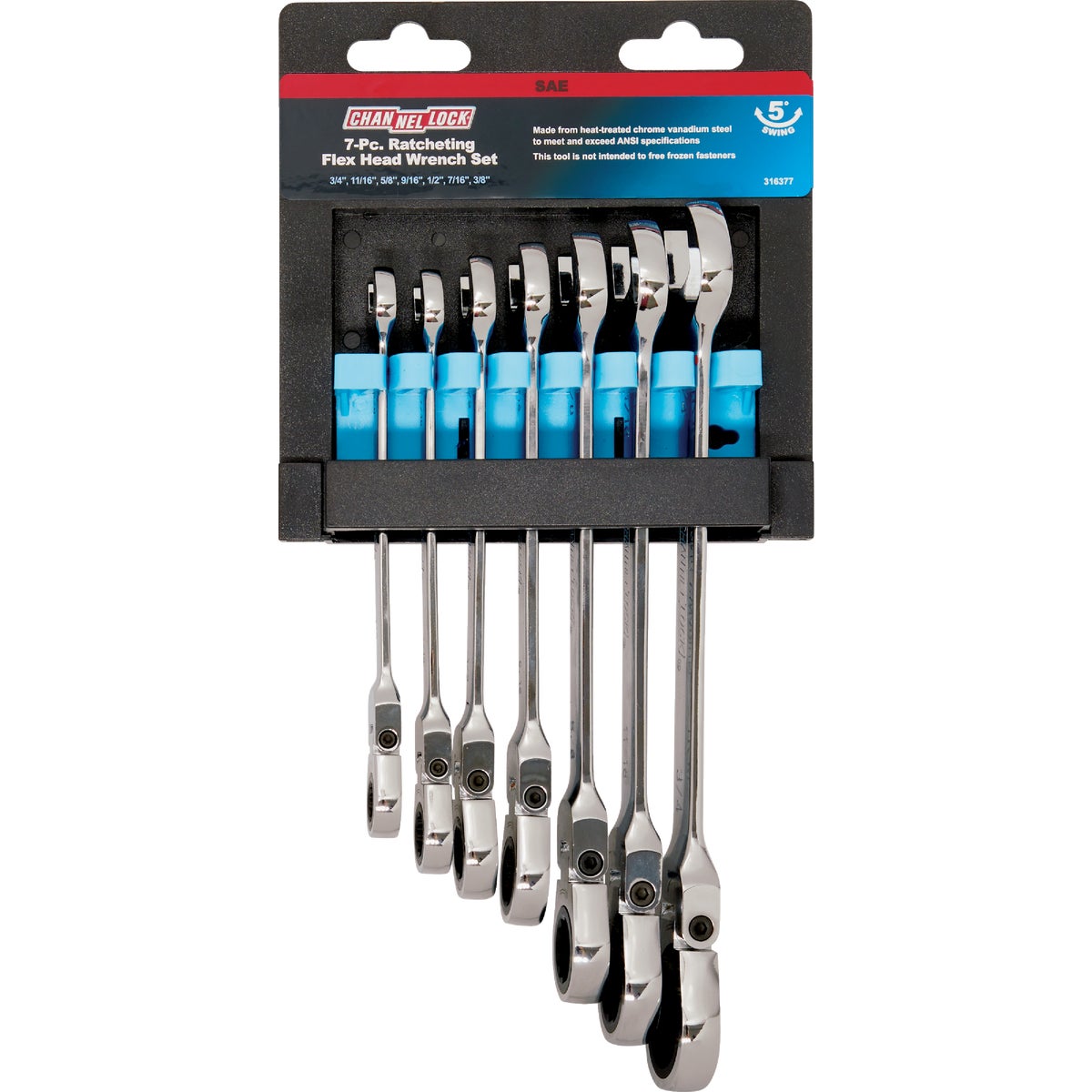 7PC SAE FLEX GEAR WRENCH - 9700 by Danaher Tool Ltd