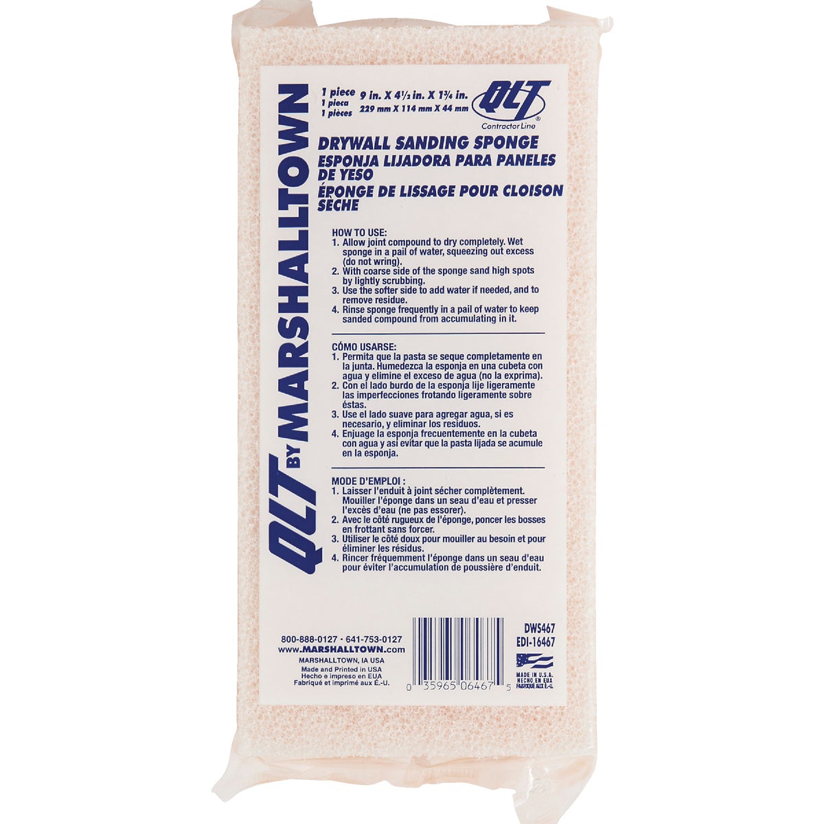 DWS467-3 DRYWALL SPONGE - 16468 by Marshalltown Trowel