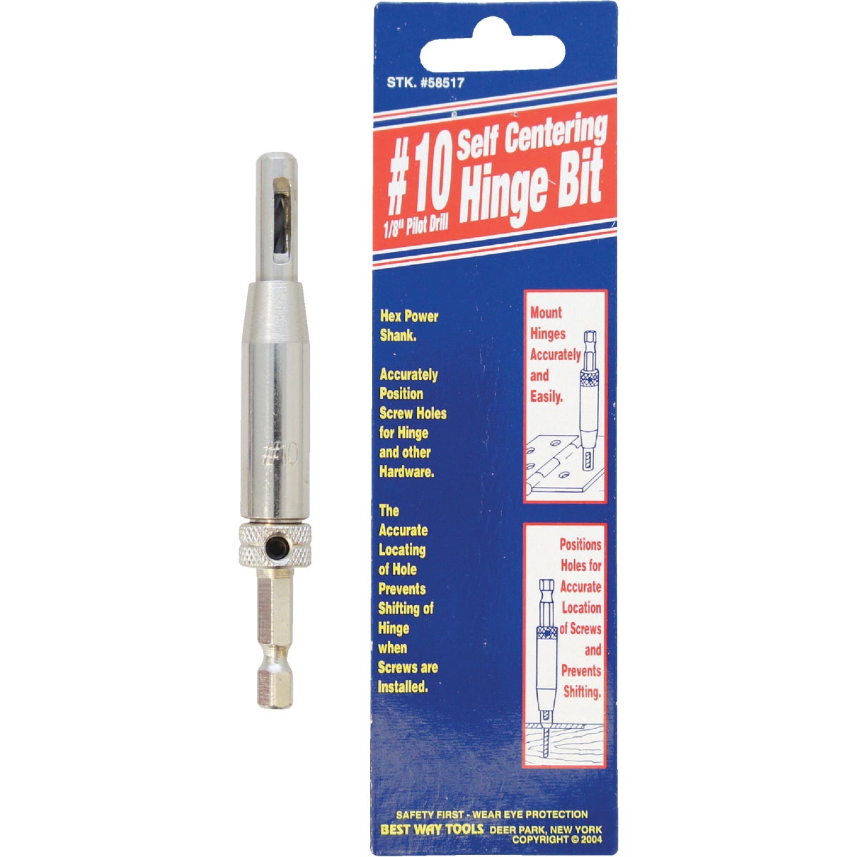 #10 1/8" HINGE DRILL BIT - 58517 by Bwt Inc