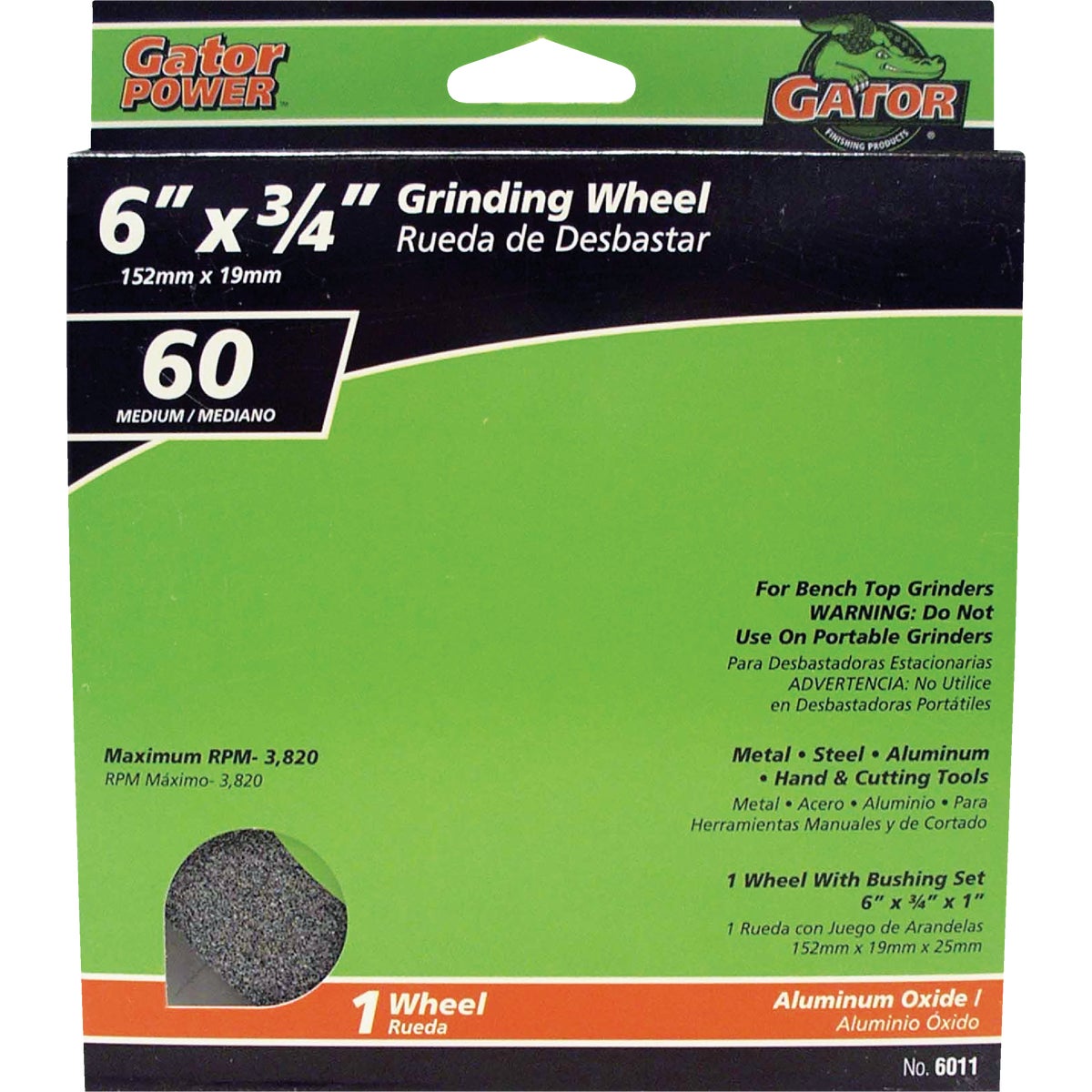 6X3/4 60G GRIND WHEEL - 6011 by Ali Industries Inc