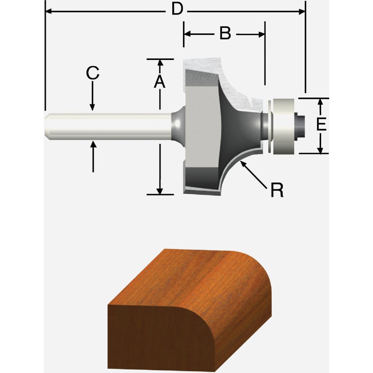 1/16" ROUNDOVER BIT - 23129 by Vermont American